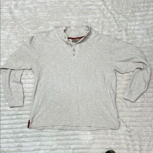 LL Bean Men's Cream Long Sleeve Top Size Large